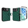 iPhone Duo PU Leather Diamond Pattern Case with Metal Ring Holder