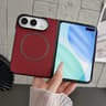 iPhone Duo Magnetic Case with Leather-Like Fiber Texture and Wireless Charging