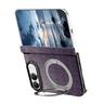 Duo Retro Crocodile-Texture PU Phone Case with Dual-Hinge Magnetic Holder
