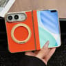 iPhone Duo Litchi Texture Magnetic Phone Case with Rotating Bracket