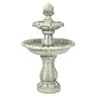 Traditional 2 Tier Solar Water Fountain With Battery Backup For Patio And Garden 0
