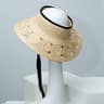 French Elegant Wide Brim Straw Hat with Flowing Black Ribbon