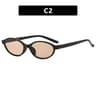 Retro Oval Sunglasses for Women and Men Trendy Small Oval Sunglasses and Punk Cat Eye Sunglasses