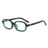 AuraGlow Chic Small Rectangle Sunglasses for Women with Statement Leopard Frame and Colorful Lenses