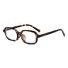 AuraGlow Chic Small Rectangle Sunglasses for Women with Statement Leopard Frame and Colorful Lenses