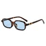 AuraGlow Chic Small Rectangle Sunglasses for Women with Statement Leopard Frame and Colorful Lenses