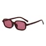 AuraGlow Chic Small Rectangle Sunglasses for Women with Statement Leopard Frame and Colorful Lenses