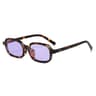 AuraGlow Chic Small Rectangle Sunglasses for Women with Statement Leopard Frame and Colorful Lenses