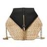Handmade Hexagon Woven Straw Beach Bag and Leather Shoulder Purse