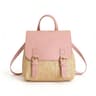 Vintage Woven PU Leather Straw Backpack