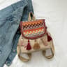 Woven Straw Backpack Boho Beach Travel Bag with Tassels