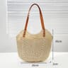 Handmade Woven Raffia Beach Tote & Large Capacity Summer Shoulder Bag
