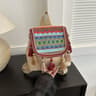 Ethnic Embroidered Canvas Backpack and Boho Tassel Shoulder Bag