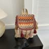 Ethnic Embroidered Canvas Backpack and Boho Tassel Shoulder Bag