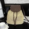 Large Capacity Straw Beach Bag for Women with Drawstring Closure