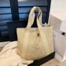 Woven Straw Beach Tote Bag for Summer Getaways and Casual Everyday Chic