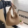Homefish Large Capacity rattan straw woven tote bag for Women Summer Casual beach shoulder handbag