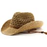 Western cowboy straw hat for women, breathable summer sun hat with ethnic style