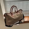 Retro Plaid Travel Duffel Bag for Women and Gym Enthusiasts