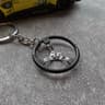 Metal Racing Steering Wheel Keychain Simulation Car Key Pendant