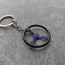 Metal Racing Steering Wheel Keychain Simulation Car Key Pendant