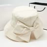 Japanese Style Bow Bucket Hat For Women Wide Brim Sun Protection 4