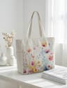 Floral Canvas Tote Bag for Women