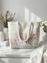Floral Canvas Tote Bag for Women