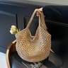 Chic Woven Hollow Out Beach Tote Bag