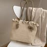 Korean Style Large Capacity Woven Straw Tote Bag for Summer Beach and Casual Wear