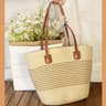 Vintage Woven Straw Bucket Bag and Large Beach Handbag