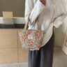 Floral Canvas Tote Bag and Embroidered Shoulder Bag