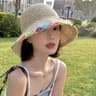 Woven Straw Sun Hat With Floral Accent 4