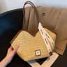Handmade Woven Straw Beach Bag for Women Large Summer Vacation Rattan Handbag