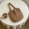 Woven Beach Bag For Women Stylish Summer Straw Tote  Holiday Market Bag 5