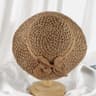 Handmade Straw Sun Hat for Women with Elegant Bowknot Wide Brim UV Protection