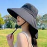 Women's Summer Sun Hat with Detachable Shawl and UV Protection