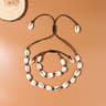 Coastal Shell Necklace and Handwoven Bracelet Set