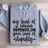 My Level Of Sarcasm Depends On Your Level Sweatshirt 2
