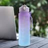 Rainbow Color Sports Water Bottle with Straw Durable Heat Resistant Plastic Cup