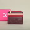 Womens Leather Wallet With Monogram Print And Metal Zipper Card Holder 1