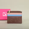 Womens Leather Wallet With Monogram Print And Metal Zipper Card Holder 3