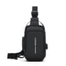 Durable Oxford Fabric Mens Sling Bag Stylish Motorcycle Crossbody Chest Pack with Phone Pocket Zip Closure for Daily