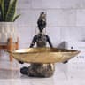 Vintage Girl Holding Plate Sculpture Home  Office Decorative Ornament Artistic Collectible Desk Dec 6