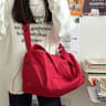 Large Canvas Crossbody Tote Bag For Women Travel Gym Messenger Shoulder Bag 5