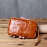 Vintage Genuine Leather Wallet  Phone Bag For Men And Women Zippered Cowhide Card Holder 7