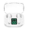 Crystal Clear transparent wireless earbuds with ENC and LED Power Display