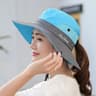 Womens Wide Brim Bucket Hat With Ponytail Hole Quick Dry Outdoor Sun Protection Hat 6