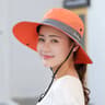 Womens Wide Brim Bucket Hat With Ponytail Hole Quick Dry Outdoor Sun Protection Hat 8