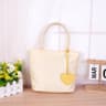 Pastel Nylon Tote Bag With Detachable Heart Charm Lightweight Everyday Handbag 9